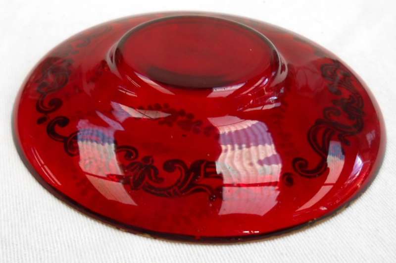 Ruby Red Salviati & Moser Venetian Glass Duo cup & Saucer (with small lip chip)