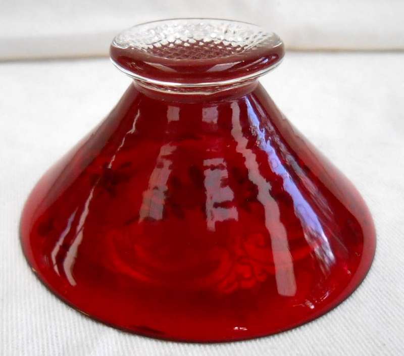 Sweetest Tiny Ruby Red Salviati & Moser Venetian Glass sugar bowl