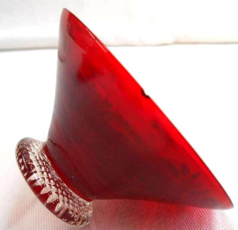 Sweetest Tiny Ruby Red Salviati & Moser Venetian Glass sugar bowl