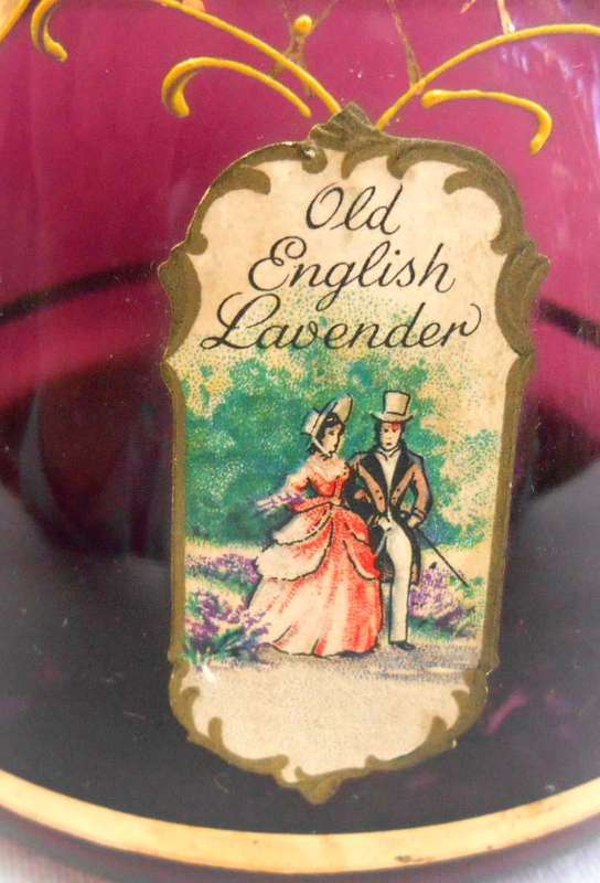 Rare Amethyst Venetian Decorated Old English Lavender Decanter Floral Enamel 24K Gold