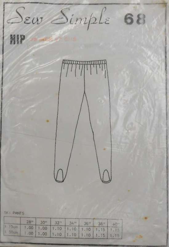 SEW SIMPLE 68 SKI PANTS SIZE 38 OR 97 CM COMPLETE-UNCUT-F/FOLDED