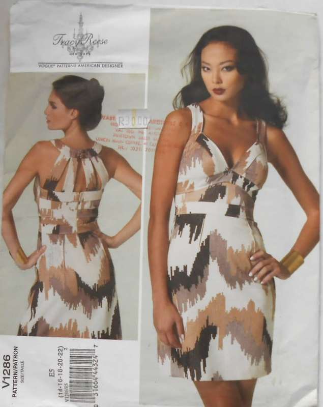VOGUE V1266 CLOSE FIT THREE PIECE BRA LINED DRESS SIZES 14-22 COMPLETE-UNCUT-F/FOLDED