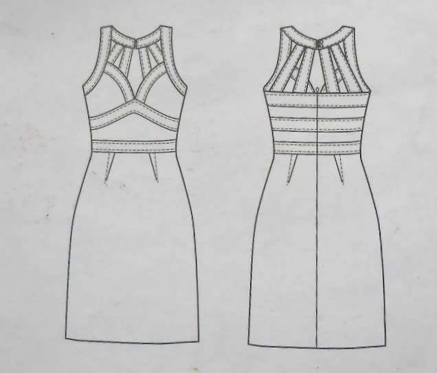 VOGUE V1266 CLOSE FIT THREE PIECE BRA LINED DRESS SIZES 14-22 COMPLETE-UNCUT-F/FOLDED