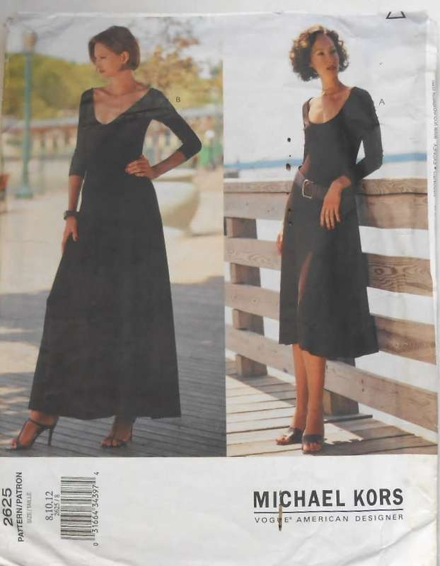 VOGUE 2625 CLOSE FITTING FLARED PULLOVER DRESS SIZES 8-10-12 COMPLETE-CUT TO 12