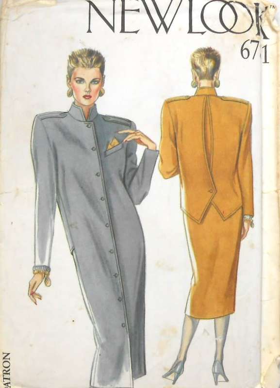 NEW LOOK PATTERNS 6781 HIGH COLLAR DRESS SUIT SIZE 8-18 COMPLETE-UNCUT-F/FOLDED