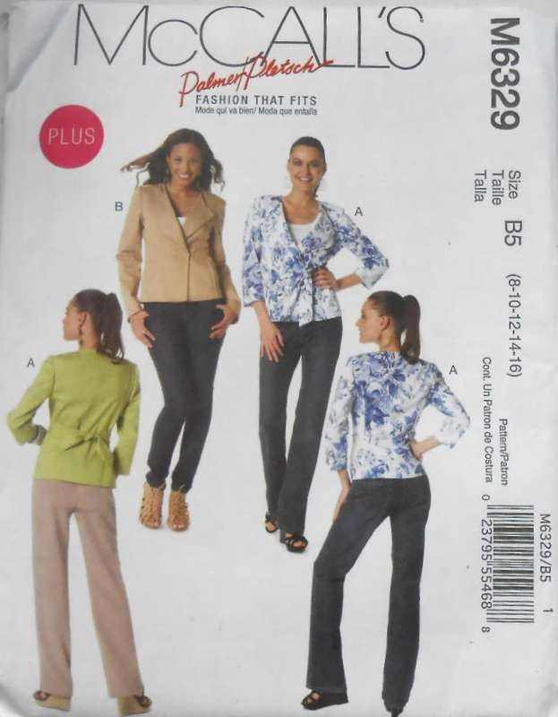 McCALLS M6329 LINED JACKETS SIZE 8-10-12-14-16 COMPLETE-UNCUT-F/FOLDED