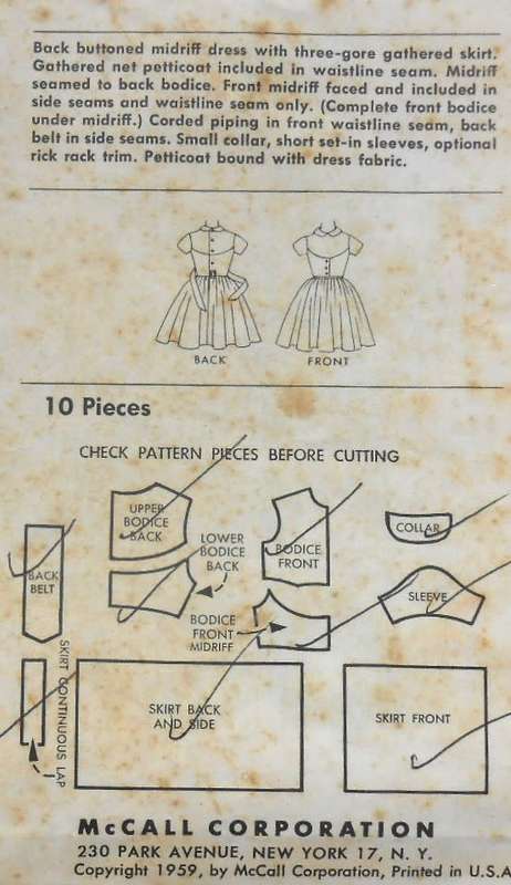 VINTAGE McCALLS 5153 GIRLS DRESS WITH ATTACHED PETTICOAT SIZE 10 YEARS COMPLETE-ZIPLOC BAG