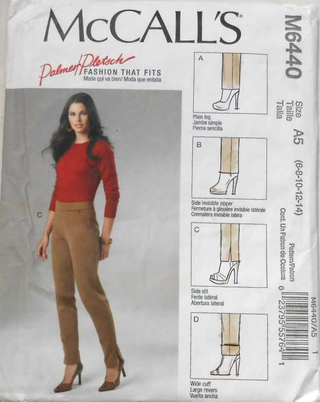 McCALLS M6440 SET OF PANTS SIZE 6-8-10-12-14 COMPLETE-CUT TO 14