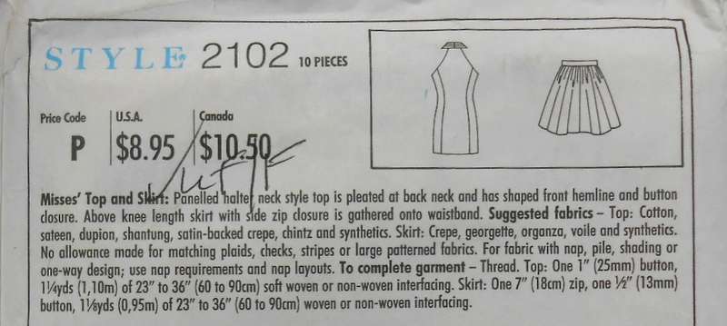 STYLE 2102 PANELLED HALTER STYLE TOP-SKIRT SIZE 6-16-COMPLETE-UNCUT-F/FOLDED