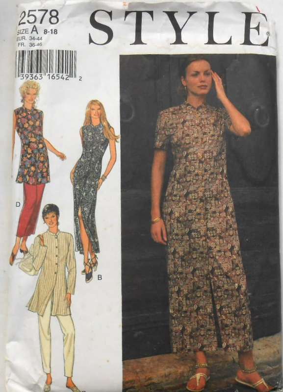 STYLE 2578 STAND UP COLLAR DRESS SIZE 8-18 -COMPLETE CUT TO 10/12