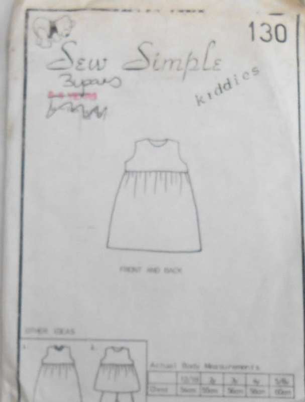 SEW SIMPLE 130 -GIRLS DRESS WITH YOKE SIZE 3 YEARS-COMPLETE