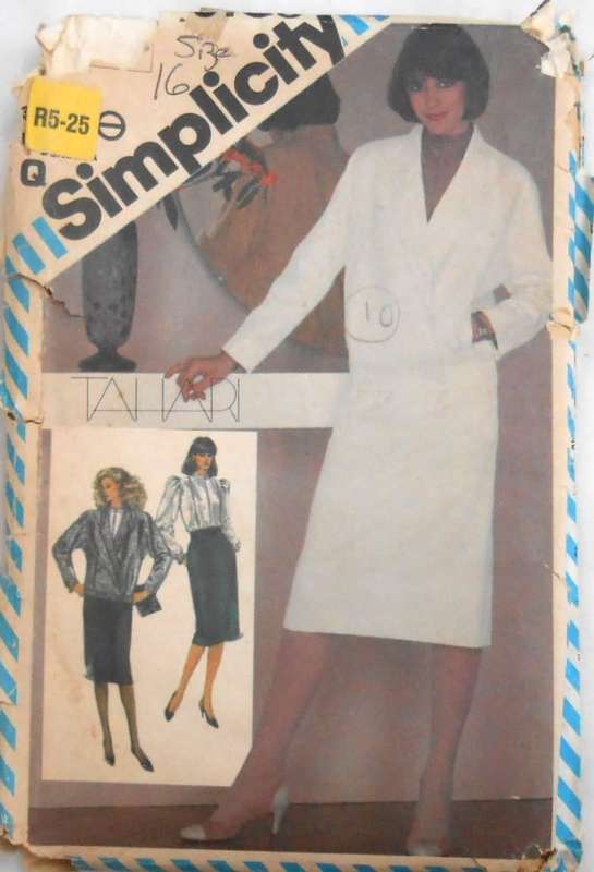 SIMPLICITY 6109 SLIM SKIRT-BLOUSE-LINED JACKET  SIZE 16-COMPLETE-UNCUT-F/FOLDED-ZIPLOC