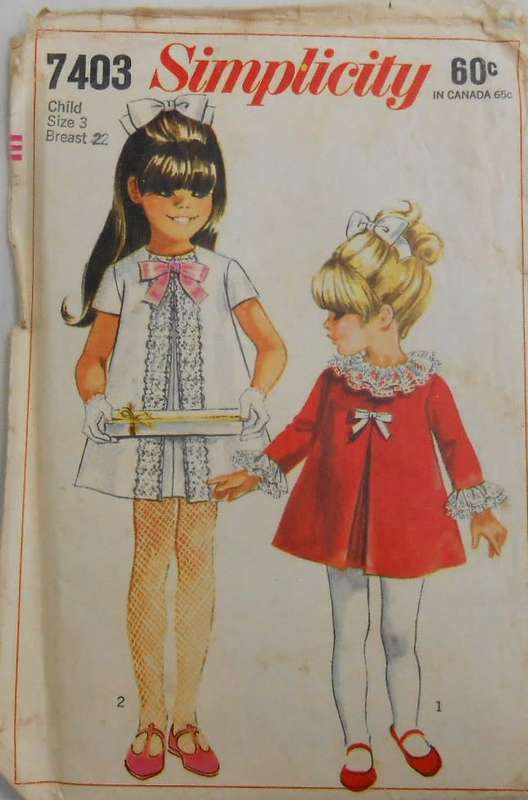 SIMPLICITY 7403 TODDLERS DRESS SIZE 3 YEARS BREAST 22 COMPLETE