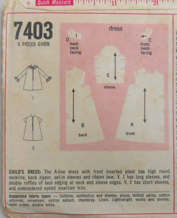 SIMPLICITY 7403 TODDLERS DRESS SIZE 3 YEARS BREAST 22 COMPLETE
