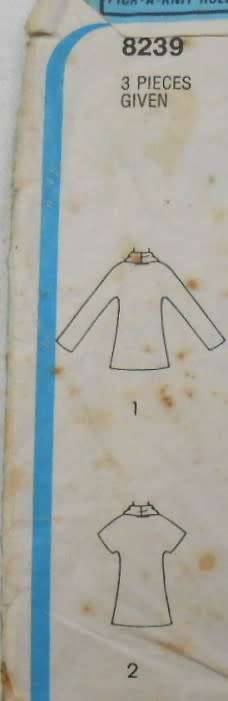 SIMPLICITY 8239 - KNIT PULLOVER TOP SIZE SMALL 10 - 12 COMPLETE