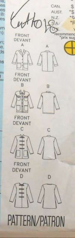 BUTTERICK 3323-SET OF CASUAL JACKETS SIZE 14-16-18 CUT TO SIZE 18