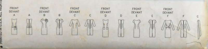 BUTTERICK B4386 SEMI FITTED STRAIGHT DRESS SIZE 8-10-12-14  COMPLETE-CUT TO 12