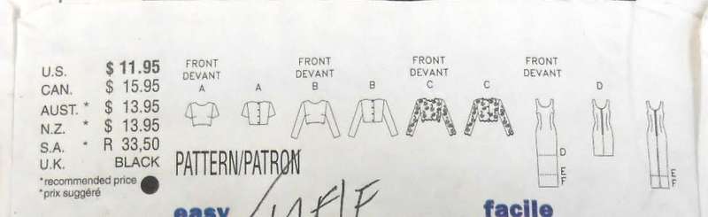 BUTTERICK 4782 STUNNING TOP & DRESS SIZE 12-14-16 COMPLETE-UNCUT-F/FOLDED