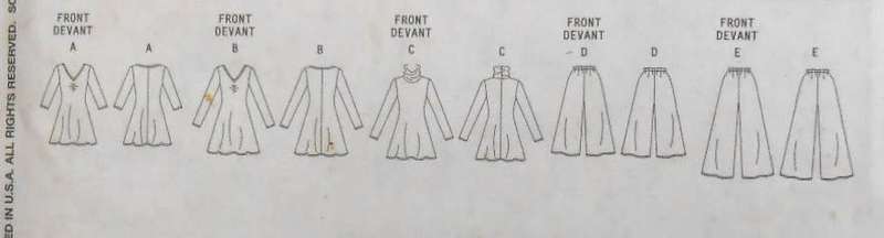 BUTTERICK B5260 TUNIC-DRESS-PANTS SIZE XS-M (4-14) COMPLETE-UNCUT-F/FOLDED