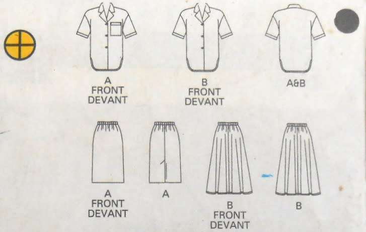 BUTTERICK 6101 TOP & SKIRT SIZE L-XL  16-22 COMPLETE-UNCUT-F/FOLDED