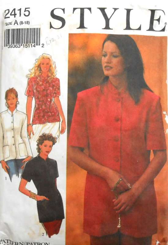 STYLE 2415 SEMI FITTED LINED JACKETS - SIZE 8-18-COLLAR PATTERN NOT SUPPLIED- CUT TO 18