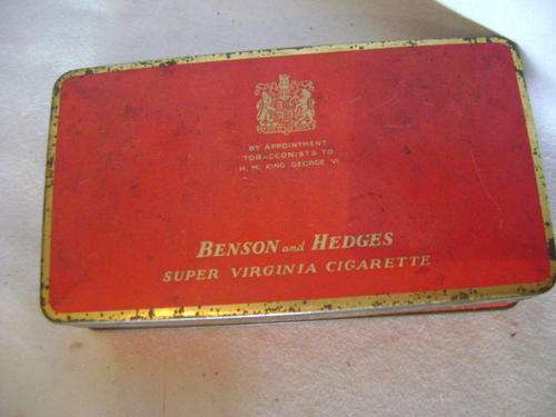 Benson & Hedges Red Cigarette tin - by Appt by H.M. King George VI circa 1940's