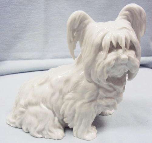 PRISTINE WIEN AUSTRIAN PORCELAIN WHITE YORKSHIRE TERRIER -  SEE PICS TO APPRECIATE