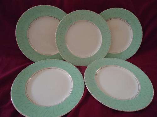 Circa 1930's BURLEIGH WARE BALMORAL FIVE FISH PLATES-Excellent Condition