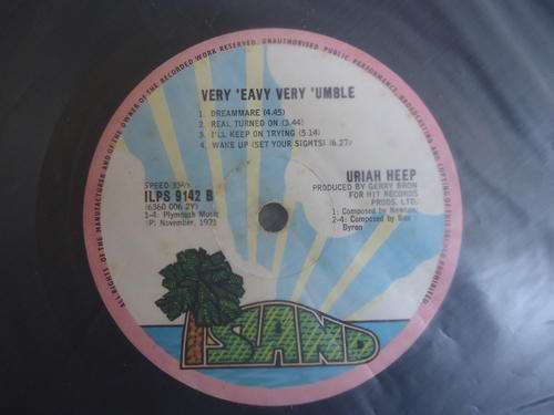 URIAH HEEP - "VERY 'EAVY VERY 'UMBLE" - VINYL STEREO LP - NO COVER