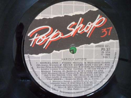 "POP SHOP VOLUME 37" -14 ORIGINAL HITS - 1988 STEREO LP - NO COVER RECORD ONLY