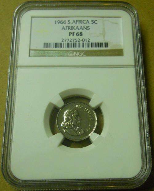POP 1 - PF68 HIGHEST GRADE - PROOF 1966 5c AFR - THE ONLY 1 IN THIS GRADE