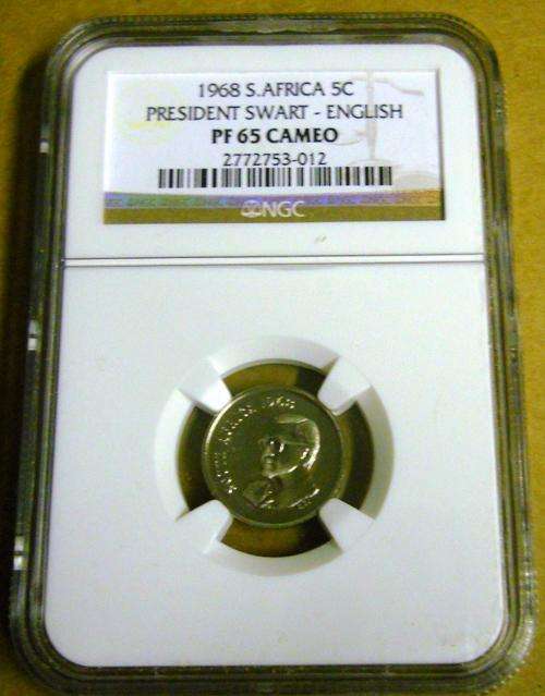 PF65 CAMEO GRADE - PROOF 1968 5c ENG - THE ONLY 1 IN THIS GRADE