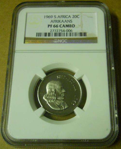 PROOF 20c AFR 1969 - PROOF NGC GRADED - PF66 CAMEO -  THE ONLY 1 IN THIS GRADE