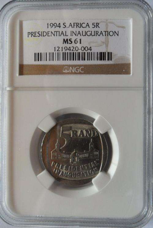@@ YES !!!! NGC GRADED - MS61 - 1994 MANDELA inauguration R5 COIN @@