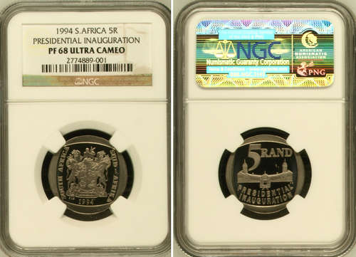 YES !!!! NGC GRADED - PROOF 68UC - ULTRTA CAMEO (PF68UC) - 1994 INAUGURATION R5 COIN