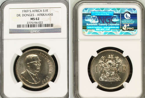 SILVER R1 - AFR 1969 - MS62 NGC GRADED