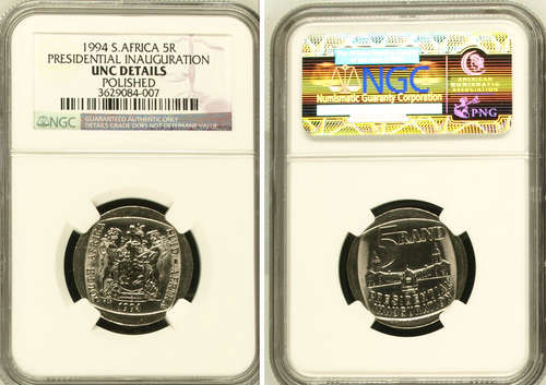 3 X AU58 - NGC GRADING (POLISHED) 1994 INAUGURATION R5 COIN - BID PER COIN