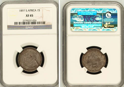 1894 - 1 SHILLING XF40 - ZAR - NGC GRADED - TRUE IMAGE