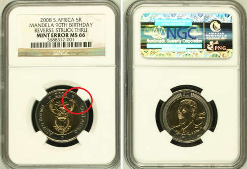 NGC - MINT ERROR GRADED - MS66 - 2008 B/DAY R5 COIN