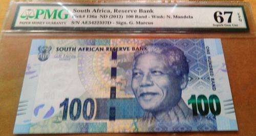FIRST ON BOB - GRADED MANDELA R100 NOTES - PMG GRADED MS67