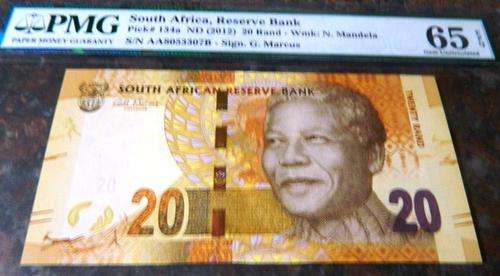AA GRADED NOTE  MANDELA R20 NOTES - PMG GRADED MS65