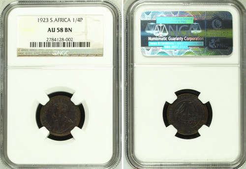 LATE ENTRY 1923 - 1/4p - UNION - AU58BN - NGC GRADED