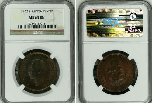 THE YEAR 1942 - PENNY - MS63BN - NGC GRADED