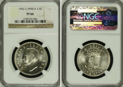 1952 - 2,5 SHILLING - UNION - VERY HIGH GRADE PF66 - NGC GRADED