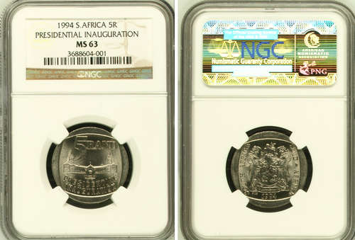 ALL BUILDING IN FRONT - 50 x MS63 - NGC GRADING - 1994 INAUGURATION R5 COIN - bid per coin