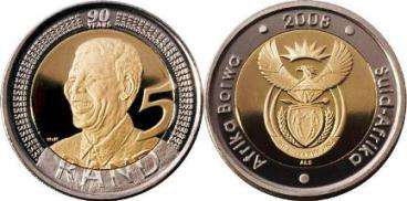UNC X 100 - 2008 MANDELA B/DAY R5 COINS - READY FOR GRADING - BID PER COIN