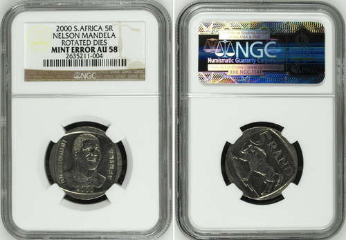 AU58 - 80 DEGREE ROTATED DIE 2000 SMILY'S - 1 X AVAILABLE - NGC GRADED COIN