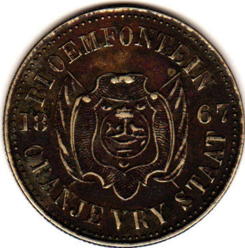 *** EXTREAMLY RARE - ORANJE VRYSTAAT BLOEMFONTEIN - 1867 - 2/= !!! 5 DAYS ONLY ***