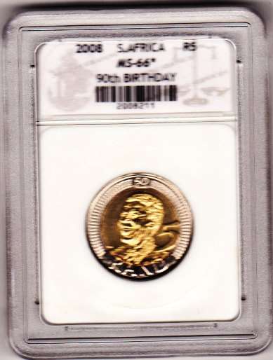 @@ MS66 STAR - RARE SACGS GRADED - MADELA BIRTH DAY 2008 R5 COIN - SEE DETAIL BELOW @@