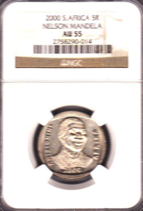 @@@ NGC RARE GRADING AU55 - MANDELA 2000 R5 COIN @@@